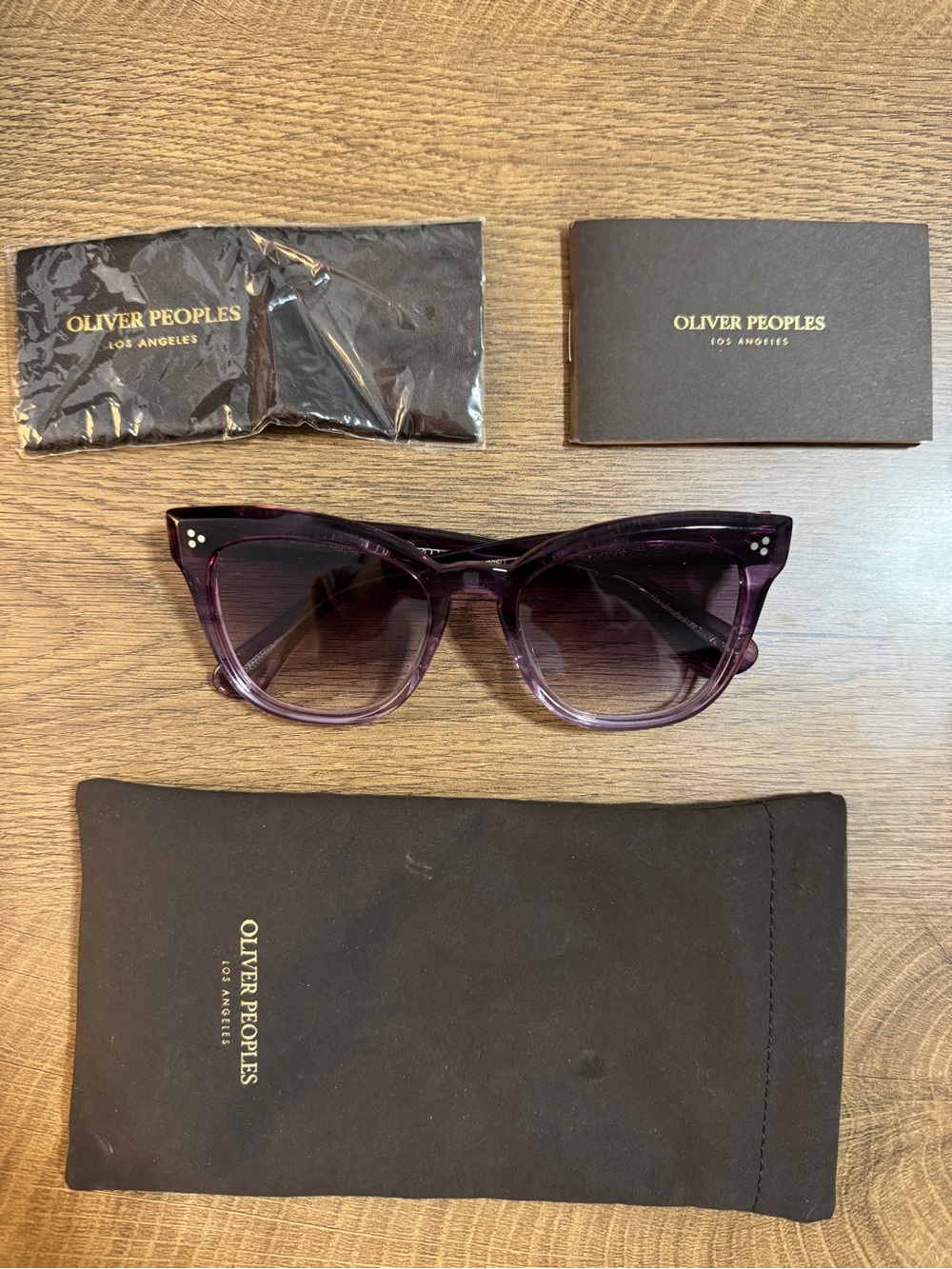 Oliver Peoples Purple Translucent Cat-Eye Sunglasses